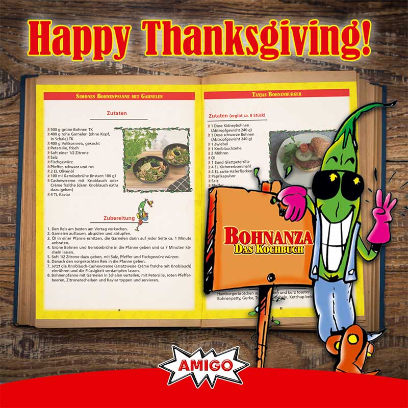 Bohnanza Thanksgiving Rezeptbuch